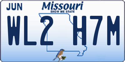 MO license plate WL2H7M