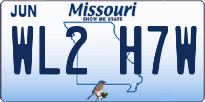 MO license plate WL2H7W