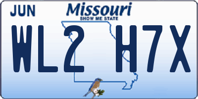 MO license plate WL2H7X