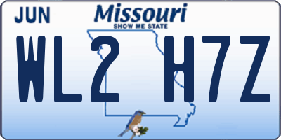 MO license plate WL2H7Z