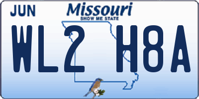 MO license plate WL2H8A