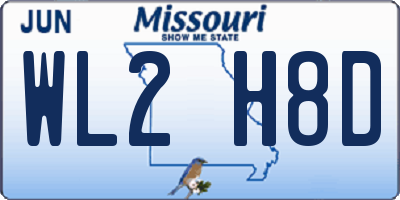 MO license plate WL2H8D
