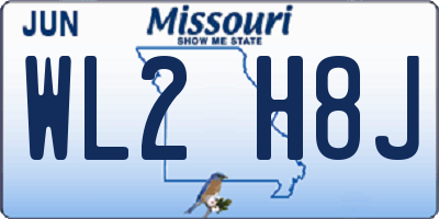 MO license plate WL2H8J