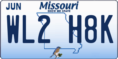 MO license plate WL2H8K