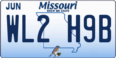 MO license plate WL2H9B