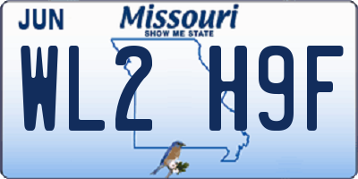 MO license plate WL2H9F
