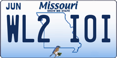 MO license plate WL2I0I