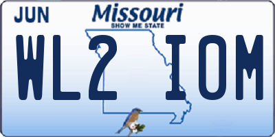 MO license plate WL2I0M
