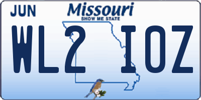 MO license plate WL2I0Z