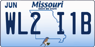MO license plate WL2I1B