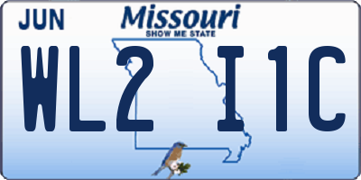 MO license plate WL2I1C