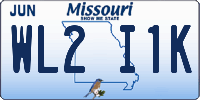 MO license plate WL2I1K
