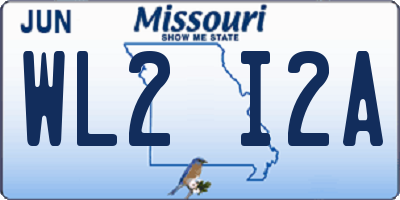 MO license plate WL2I2A