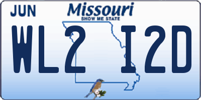 MO license plate WL2I2D