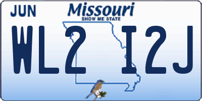 MO license plate WL2I2J