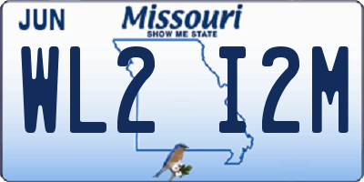 MO license plate WL2I2M