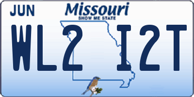 MO license plate WL2I2T