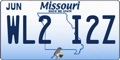 MO license plate WL2I2Z