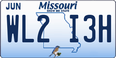 MO license plate WL2I3H