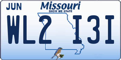 MO license plate WL2I3I