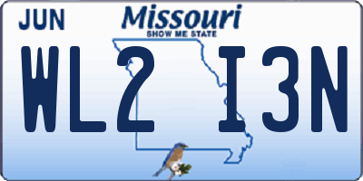 MO license plate WL2I3N