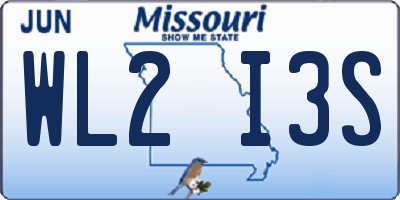 MO license plate WL2I3S