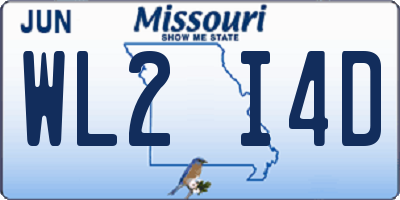 MO license plate WL2I4D
