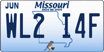 MO license plate WL2I4F
