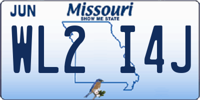 MO license plate WL2I4J