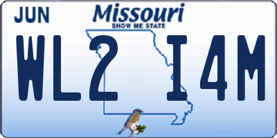 MO license plate WL2I4M