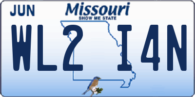 MO license plate WL2I4N