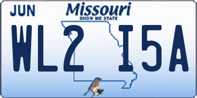 MO license plate WL2I5A