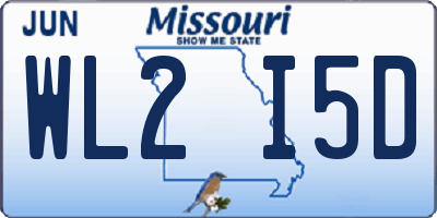 MO license plate WL2I5D