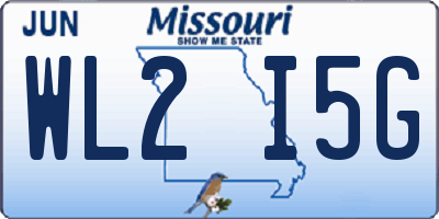 MO license plate WL2I5G