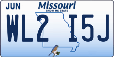 MO license plate WL2I5J