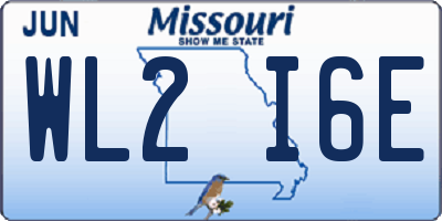 MO license plate WL2I6E