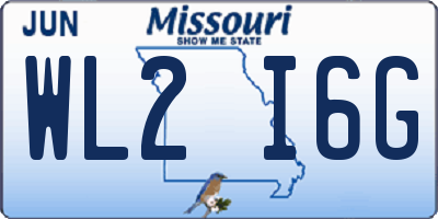 MO license plate WL2I6G