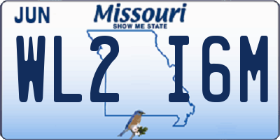 MO license plate WL2I6M