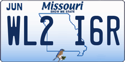 MO license plate WL2I6R