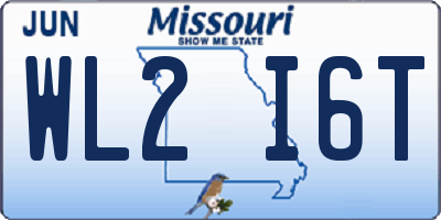 MO license plate WL2I6T