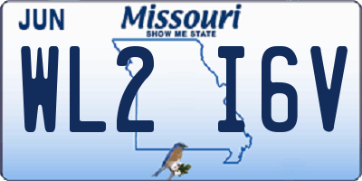 MO license plate WL2I6V