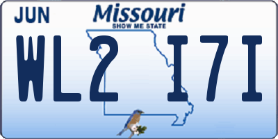 MO license plate WL2I7I