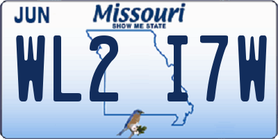 MO license plate WL2I7W