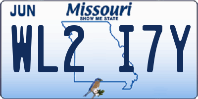 MO license plate WL2I7Y