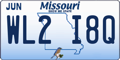 MO license plate WL2I8Q