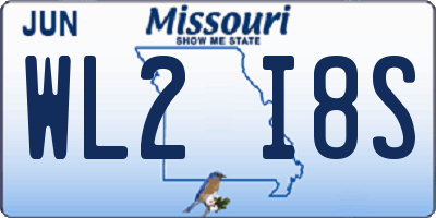 MO license plate WL2I8S