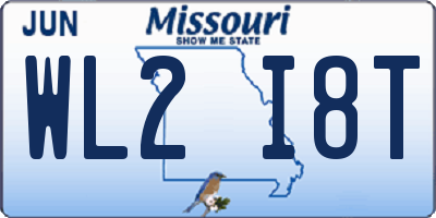 MO license plate WL2I8T