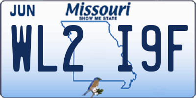 MO license plate WL2I9F
