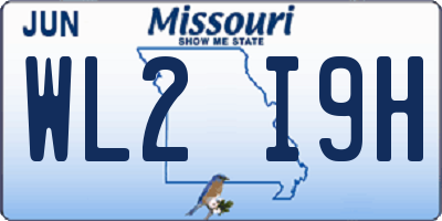 MO license plate WL2I9H