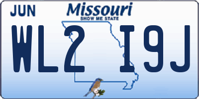 MO license plate WL2I9J